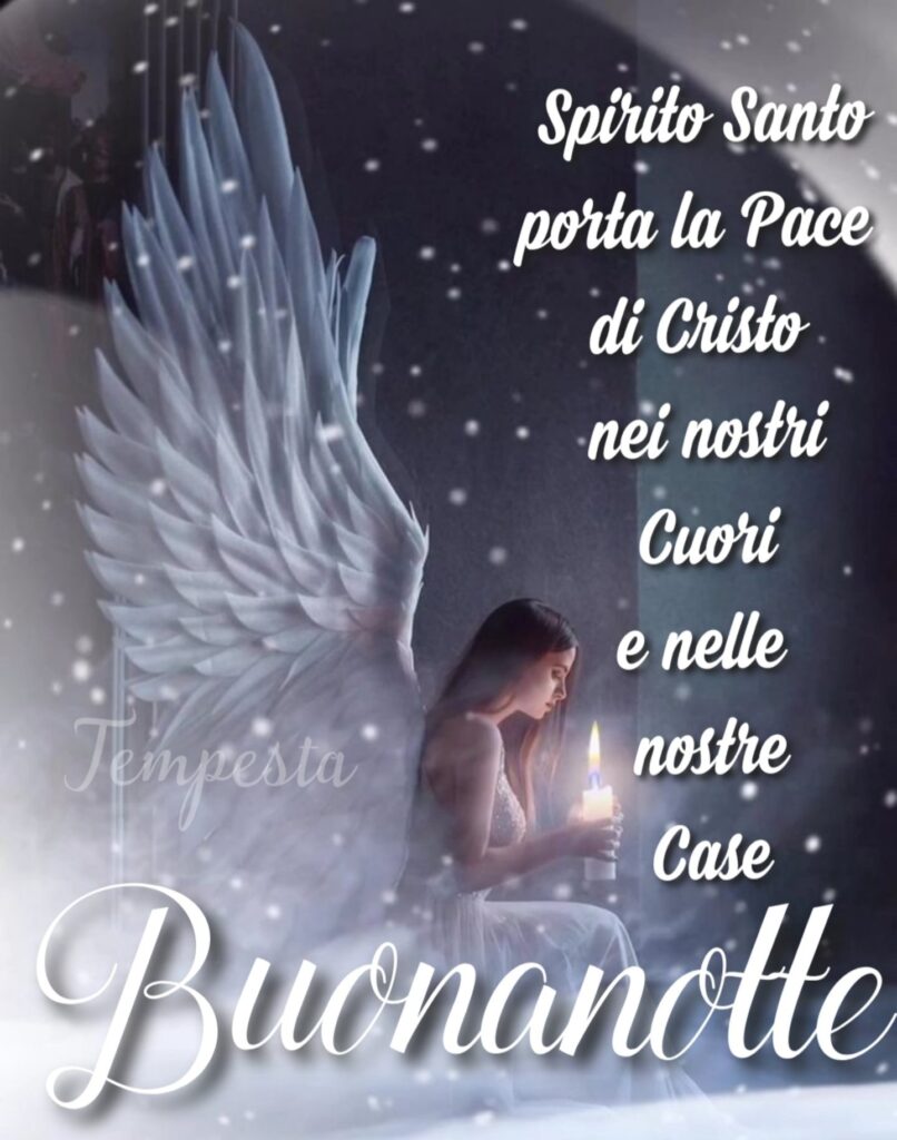 Spirito Santo porta la pace di Cristo nei nostri cuori e nelle nostre case. Buonanotte