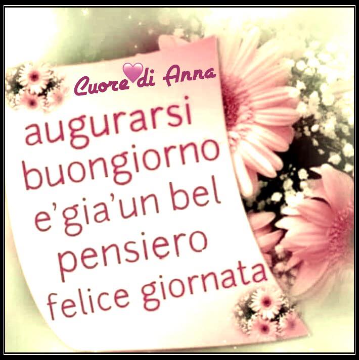 Augurarsi buongiorno è già un bel pensiero. Buona Giornata