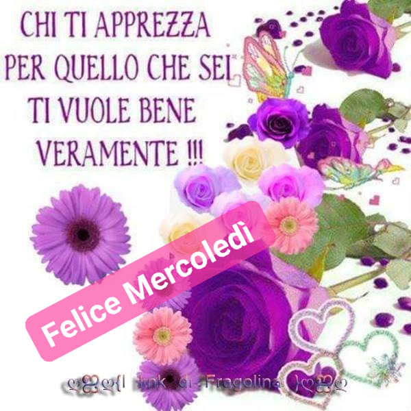 Chi ti apprezza per quello che sei, ti vuole bene veramente !!!! Felice Mercoledì