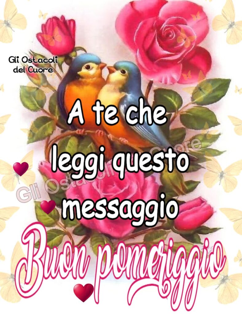 A te che leggi questo messaggio buon pomeriggio