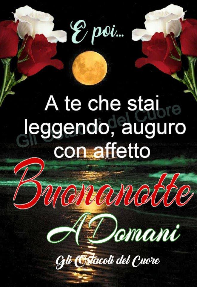 A te che stai leggendo, auguro con affetto Buonanotte A Domani (Gli ostacoli del cuore)