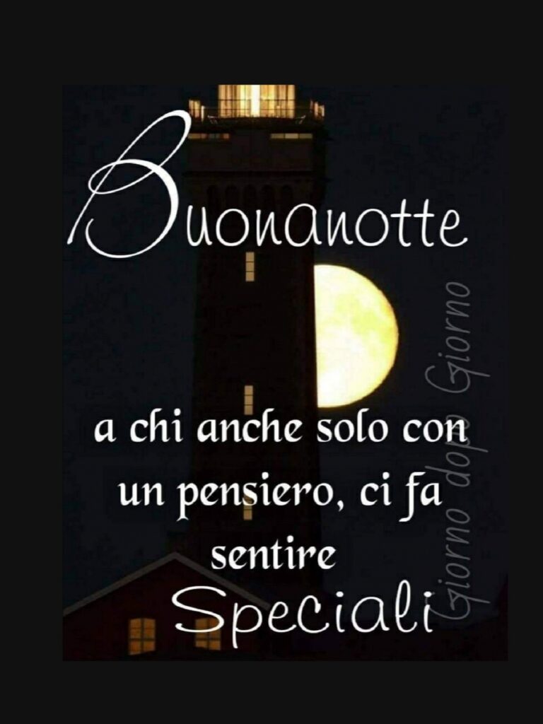 Buonanotte a chi anche solo con un pensiero, ci fa sentire speciali. (Giorno dopo giorno)