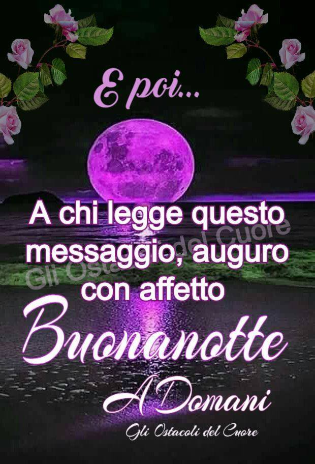 E poi... a chi legge questo messaggio, auguro con affetto Buonanotte a domani