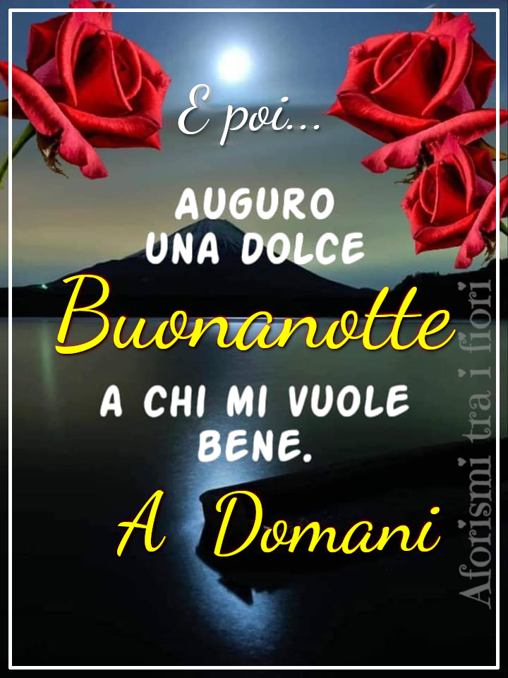 E poi... auguro una dolce Buonanotte a chi mi vuole bene. A domani