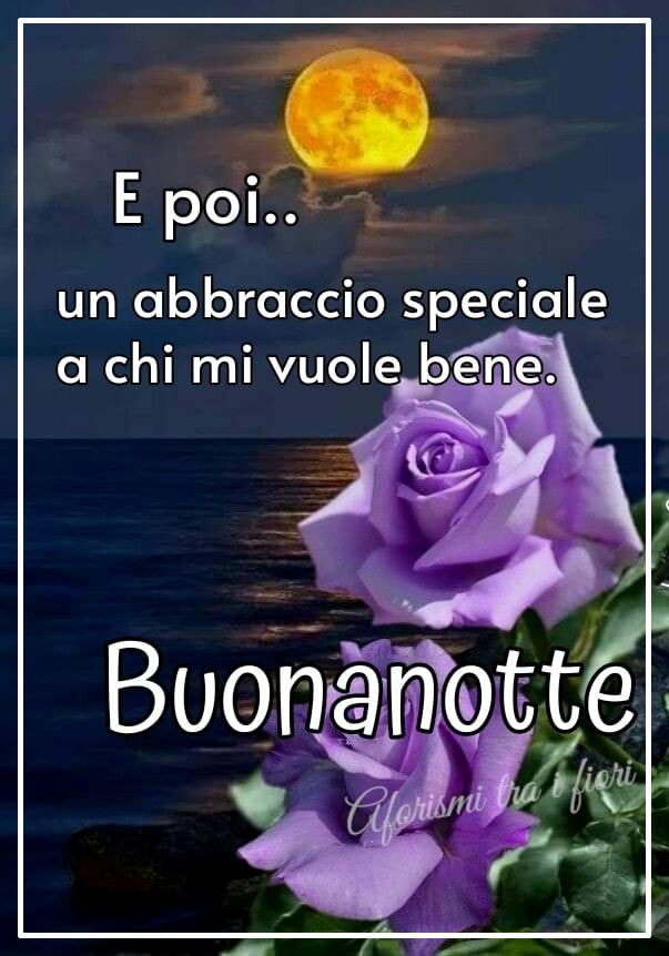 E poi... un abbraccio speciale a chi mi vuole bene. Buonanotte