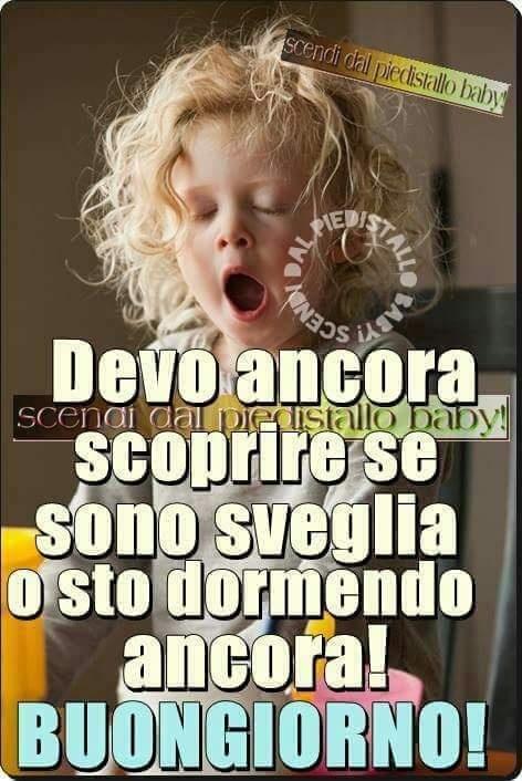 Devo ancora scoprire se sono sveglia o sto dormendo ancora! Buongiorno! - immagini divertenti