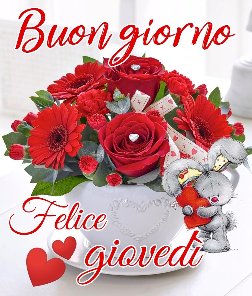 Buongiorno felice giovedì rose rosse