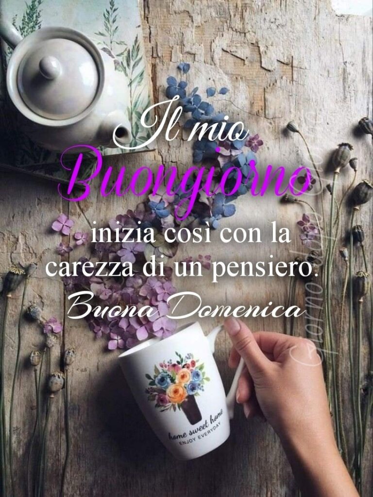 Il mio Buongiorno inizia così con la carezza di un pensiero. Buona Domenica