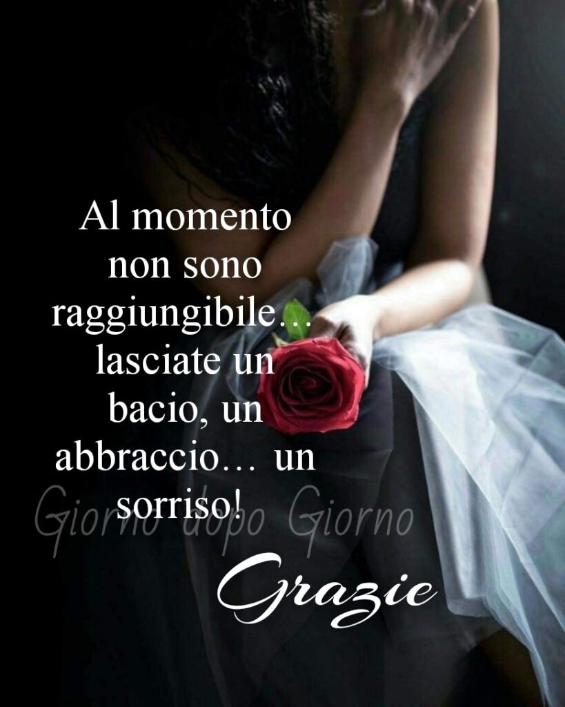 Al momento non sono raggiungibile... lasciate un bacio, un abbraccio... un sorriso! Grazie