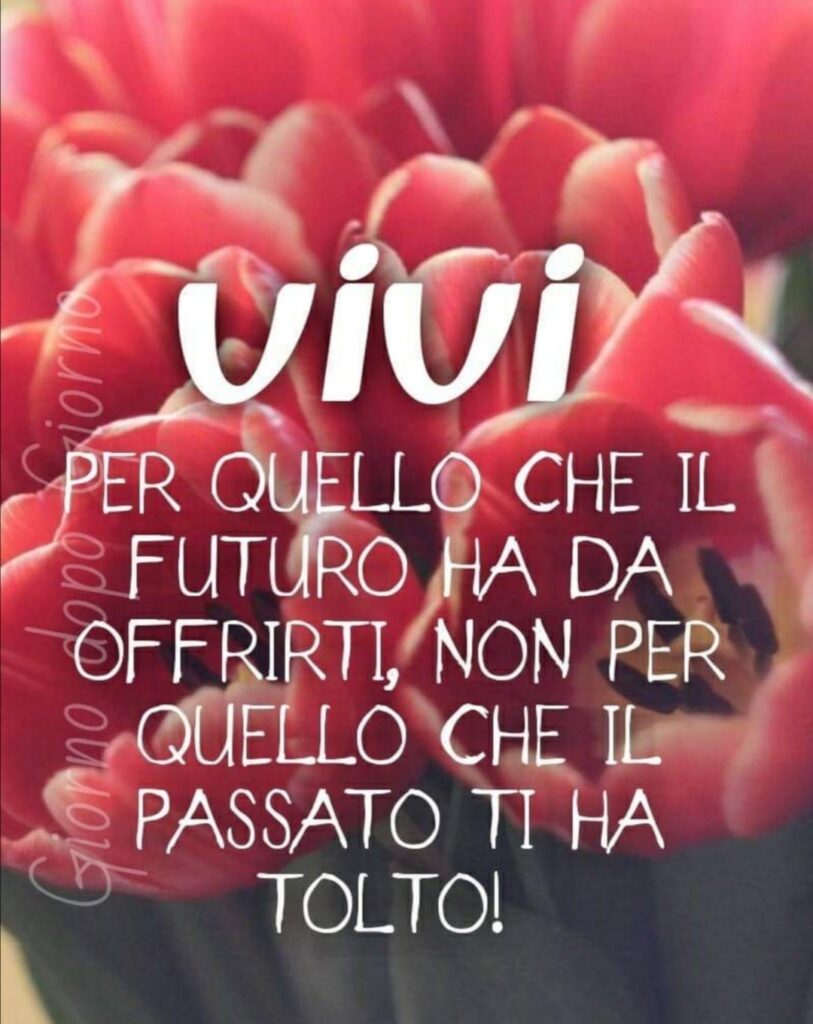 Vivi per quello che il futuro ha da offrirti, non per quello che il passato ti ha tolto!