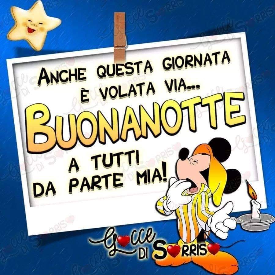 Anche questa giornata è volata via... Buonanotte a tutti da parte mia! (Topolino)