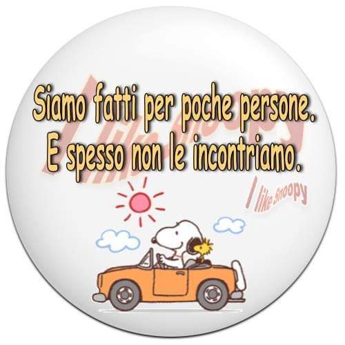 Siamo fatti per poche persone. E spesso non le incontriamo. (I like Snoopy)