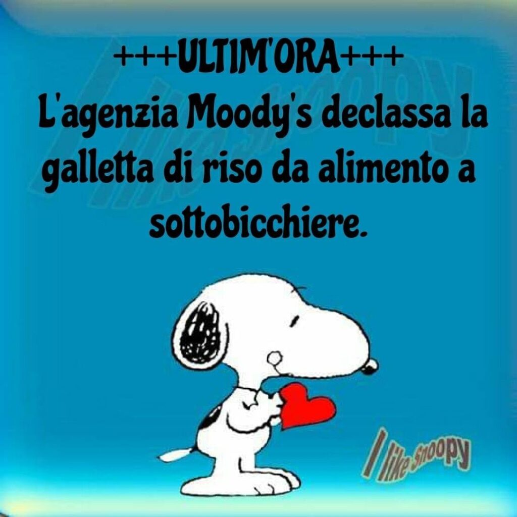 ULTIM'ORA!!! L'agenzia Moody's declassa la galletta di riso da alimento a sottobicchiere. 