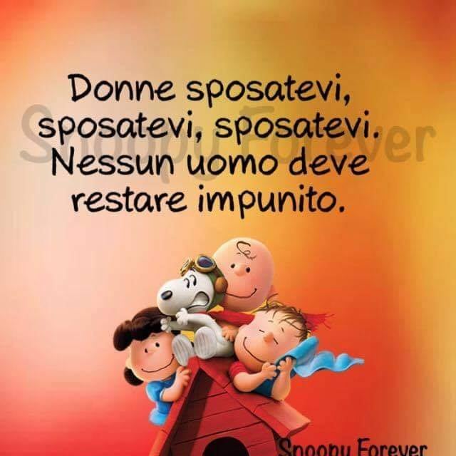 Donne sposatevi, sposatevi, sposatevi. Nessun uomo deve restare impunito.