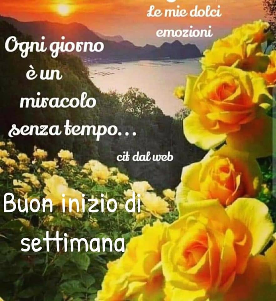 Ogni giorno è un miracolo senza tempo... Buon inizio settimana (cit. dal web)