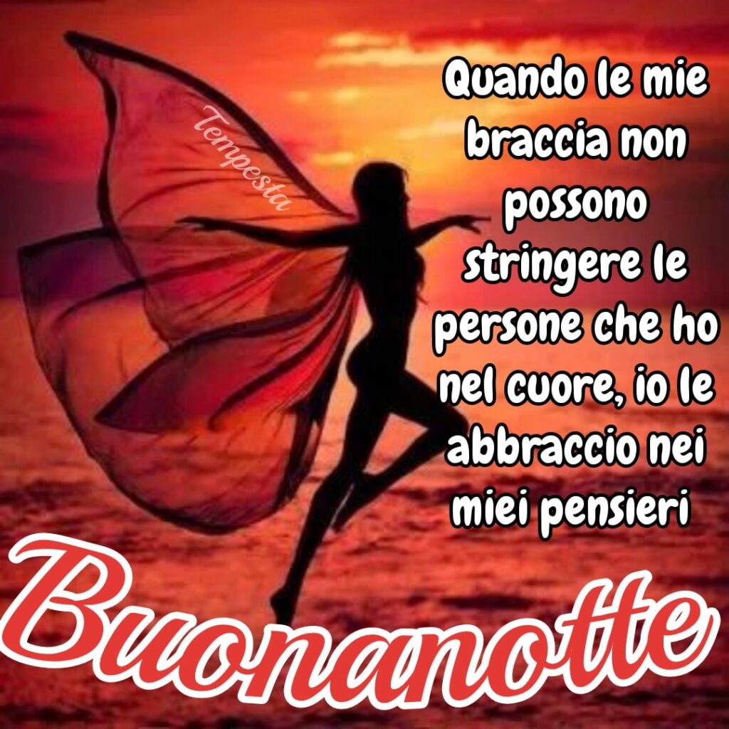 Quando le mie braccia non possono stringere le persone che ho nel cuore, io le abbraccio nei pensieri... Buonanotte