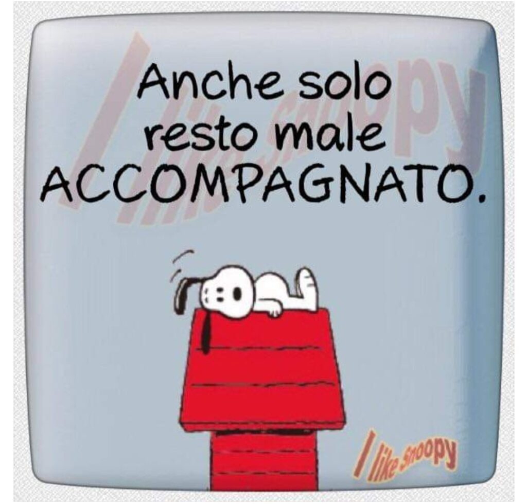 Anche solo, resto male accompagnato.